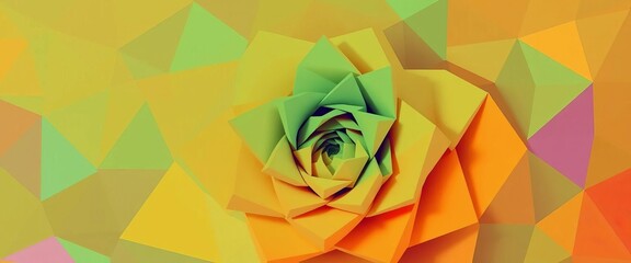 Geometric abstract background with triangular patterns, resembling a stylized rose,  polygonal,  triangular