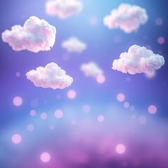 Floating luminous thought-clouds in a gradient ether, soft focus illuminating abstract communication,  soft focus,  high-key