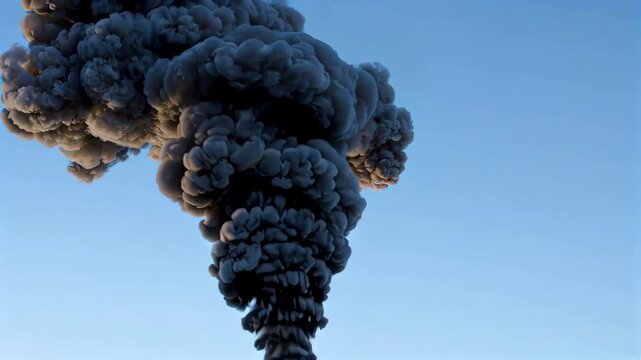 Black smoke rising from the sky