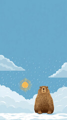 Groundhog day predicting winter or spring weather