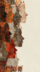 Women's diversity profiles forming equality symbol