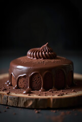 chocolate cake with nuts and chocolate