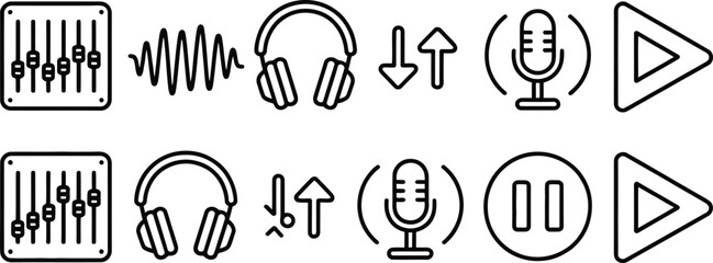 Audio and playback control icons