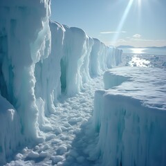 A stunning journey through a frozen blue world.