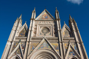 Details of Orvieto cathedral facade showcasing