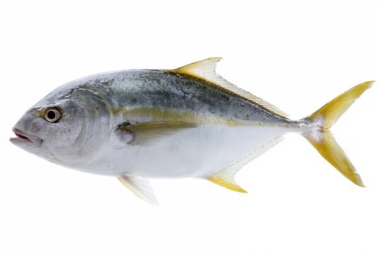 Yellowtail fish isolated on white background