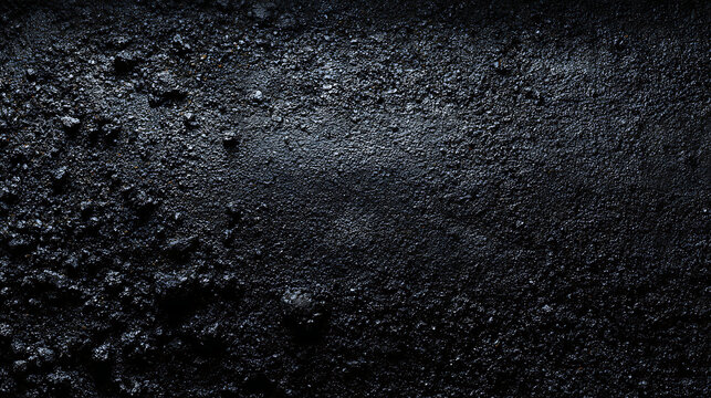 Close up of dark granular asphalt texture surface