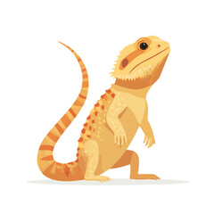 Modern flat 2D vector illustration of a Bearded Dragon, minimal design style on a white background.