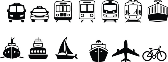 Transportation modes icons