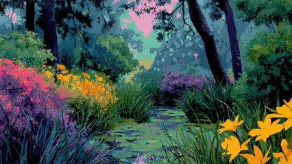 Ecological Renewal: Native plants restoring habitats in city park
