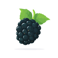 2D minimalist flat vector of a Blackberry, contemporary clean design isolated on white.