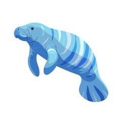Manatee &mdash; flat 2D vector artwork created in a clean, modern, and minimal style on white background.