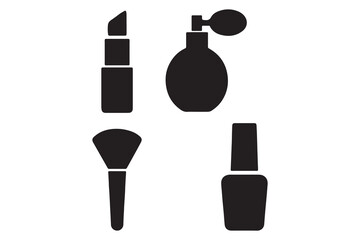 Flat Black Beauty Product Icons
