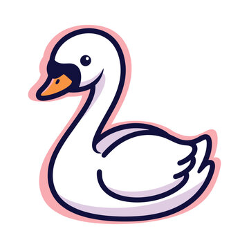 White Swan Vector Illustration