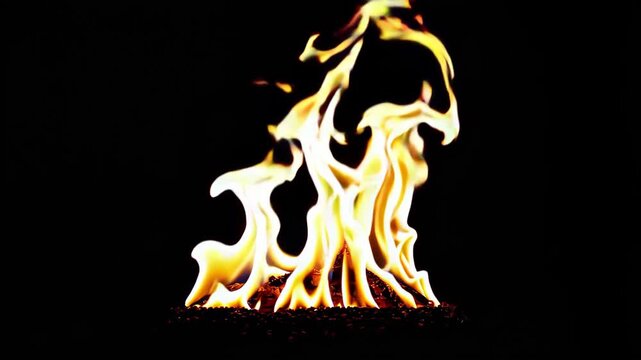 Black background burning flame material