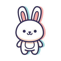 Fototapeta premium Adorable Cartoon Bunny Vector Illustration