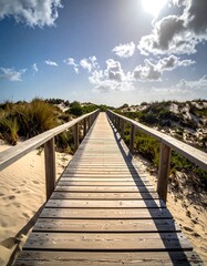 Boardwalk to the beach - A scenic path to the sea.