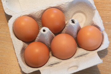 Eggs in an egg carton