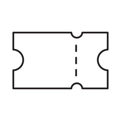 Blank admission ticket linear icon vector illustration symbol isolated white background pass coupon stub voucher paper entry access event cinema outline design