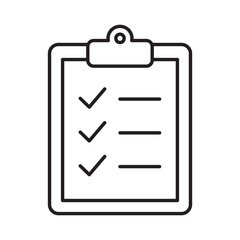 Clipboard checklist linear icon vector illustration symbol isolated white background list survey report paper check task plan document form inspection outline