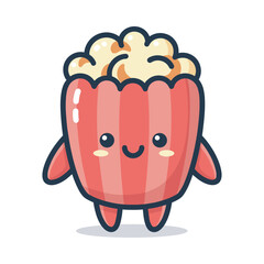 Adorable Cartoon Popcorn Character Illustration