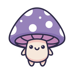 Cute Cartoon Mushroom Character Illustration