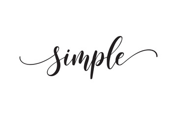 Simple word written in elegant black calligraphy vector illustration on transparent background