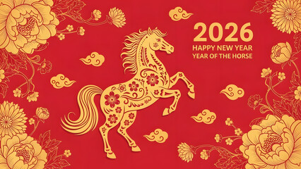 Golden Horse New Year Decoration 1.