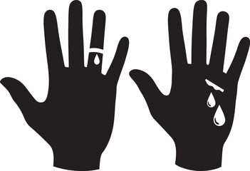 Obraz premium Hands with drop vector illustration