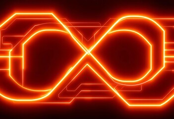 Abstract glowing lines forming a code-like glyph, futuristic digital design, pixel, future