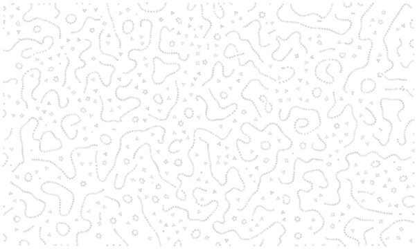 Abstract scientific vector texture with winding dotted lines resembling microscopic biological trails or nanotechnology particles. Seamless science concept pattern for medical and biotech design.