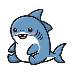 Fototapeta premium Adorable Cartoon Shark Illustration
