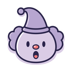 Surprised Clown Emoji Vector Illustration