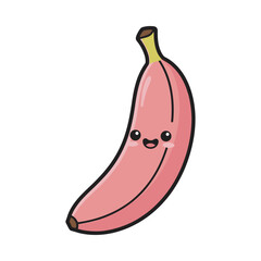 Pink Banana Cartoon Character Illustration