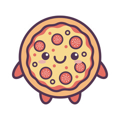 Kawaii Pizza Character Illustration