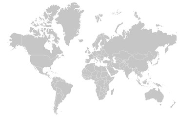 Obraz premium vector world map features a clean and modern layout, making it an ideal resource for educational projects and professional presentations. The design showcases global continents and country outlines.