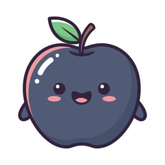 Obraz premium Cute Cartoon Black Apple Illustration