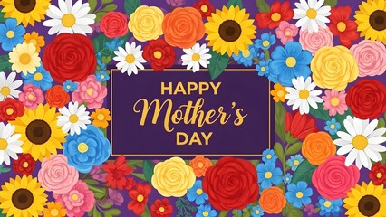 Vibrant floral wishes for a happy mother's day to all amazing moms