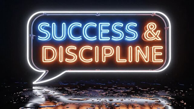 The Neon Glow of Success and Discipline Illuminating the Path to Achievement and Self-Control