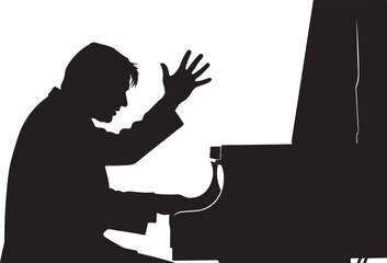 Piano Player Silhouette Vector Bundle