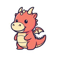 Cute Cartoon Dragon Illustration