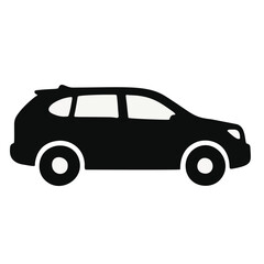 Fototapeta premium Minimalist Solid Black SUV Car Silhouette Vehicle Illustration Icon