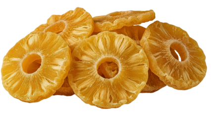 Dried Pineapple Rings Natural Edible Golden Yellow Hollow Center Snacking Baking Garnish Tropical Fruit Slices.png