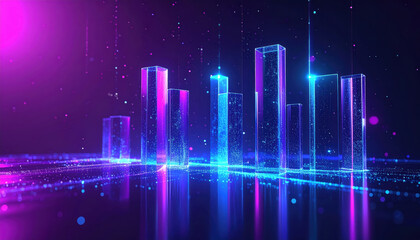 Rising Bar Chart on Podium Representing Quarterly Business Growth and Success