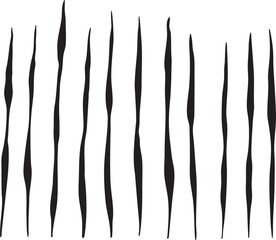 Abstract Black Shapes In A Row On White Background Graphic Design