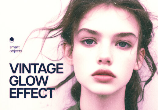 Vintage Glow Photo Effect Mockup