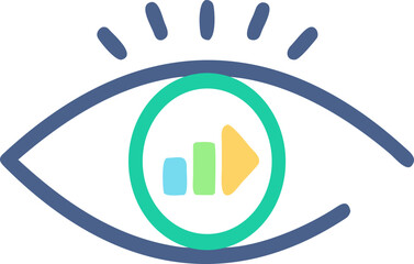 Business Insight and Analytics Vision Icon Representing Data Awareness, Performance Monitoring and Digital Intelligence