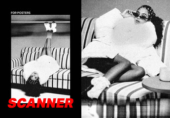 Dust Scan Poster Photo Effect Mockup