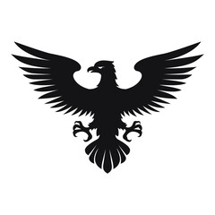 A silhouette of a heraldic eagle with outspread wings. The eagle is intended for use as emblems, logos, or decorative purposes in various contexts.