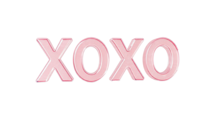 XOXO pink glitter text